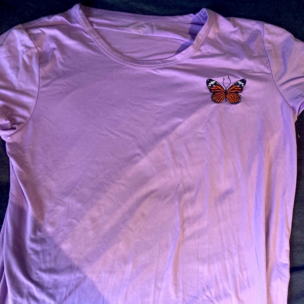 Charlotte Russe Purple Butterfly Shirt